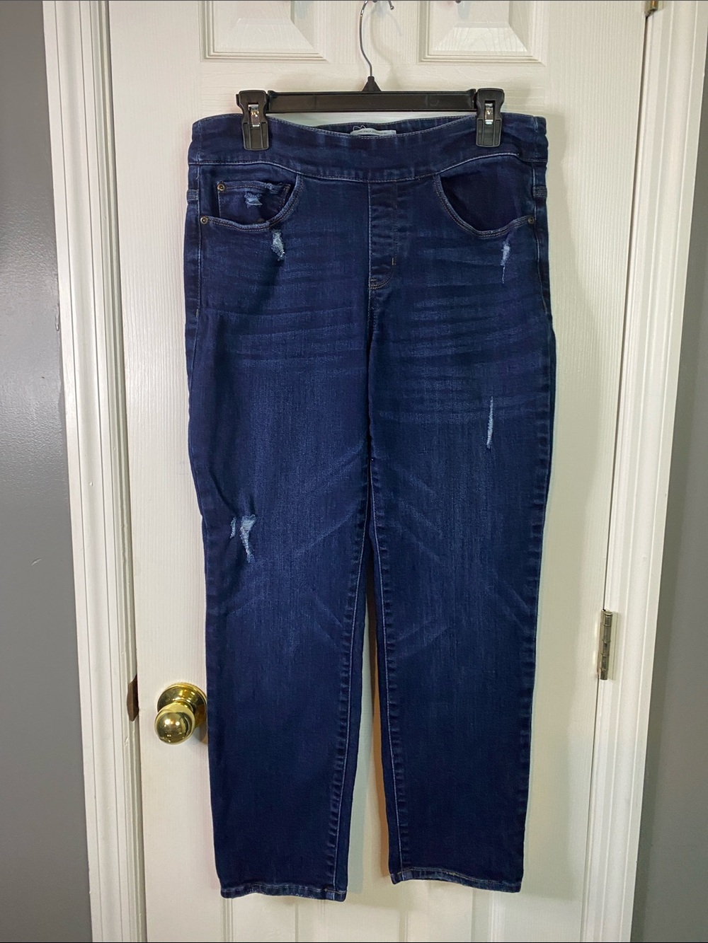 Westbound Dark Blue Skinny Jeans with Subtle Distressing Size 10S.
